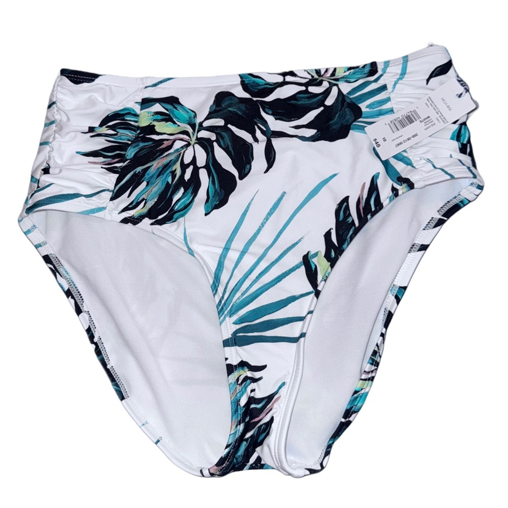 NWT Tropical Print High-Waisted Bikini Bottom Size 10
